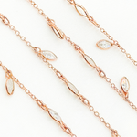 Load image into Gallery viewer, Cubic Zirconia Marquise Shape Dangle & Connected Wire Chain