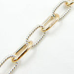 Load image into Gallery viewer, 40061P1TTT. 14k Gold Filled and 925 Sterling Silver Elongated Cable Twisted and Plain Link Chain