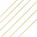 Load image into Gallery viewer, 14k Solid Yellow Gold Smooth Round Bars Link Chain