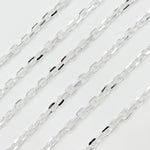 Load image into Gallery viewer, Sterling Silver Twisted & Diamond Cut Rectangle Chain
