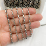 Load image into Gallery viewer, Oxidized Sterling Silver Flat Box Chain