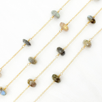 Load image into Gallery viewer, Labradorite Gold Plated Wire Chain.