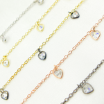 Load image into Gallery viewer, Cubic Zirconia Heart Shape Dangle Chain. CZ3