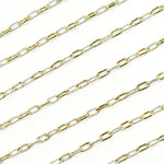 Load image into Gallery viewer, XM3106PZXETT. 14k Gold Filled Smooth and Silver Textured Paperclip Link Chain
