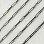 Load image into Gallery viewer, Black Rhodium Matte Sterling Silver Flat Paperclip Chain