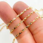 Load image into Gallery viewer, Gold Plated 925 Sterling Silver Two-Tone Diamond Cut Bar Link