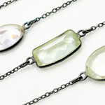 Load image into Gallery viewer, Multi Gemstone Organic Shape Connected Wire Chain.