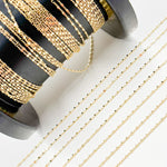 Load image into Gallery viewer, 14K Solid Yellow Gold Cube Satellite Chain by Foot
