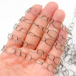 Load image into Gallery viewer, Oxidized Sterling Silver Diamond Cut Long and Short Oval Link Chain