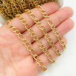 Load image into Gallery viewer, Gold Plated 925 Sterling Silver Hollow Figaro Chain.