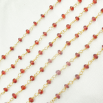Load image into Gallery viewer, Garnet Wire Wrap Chain made with Gold Plated 925 Sterling Silver.