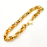 Load image into Gallery viewer, 568/A140B. 14K Solid Gold Hollow Flat Cable Link Bracelet