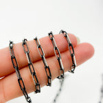 Load image into Gallery viewer, Z113SB. Two Tone Sterling Silver and Black Rhodium Paperclip Textured Chain