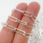 Load image into Gallery viewer, Sterling Silver Diamond Cut Paperclip Chain