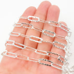 Load image into Gallery viewer, Sterling Silver Hammered Paperclip Link Chain