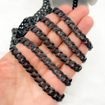 Load image into Gallery viewer, Black Rhodium Matt Sterling Silver Flat Curb Chain