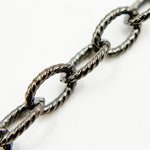 Load image into Gallery viewer, Black Rhodium Sterling Silver Twisted Oval Link Chain