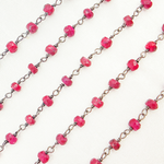 Load image into Gallery viewer, Dyed Ruby Oxidized Wire Chain.