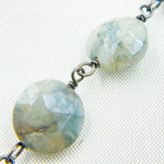 Load image into Gallery viewer, Coated Quartz Coin Shape Oxidized Wire Chain.