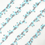 Load image into Gallery viewer, Turquoise Cluster Dangle Oxidized Wire Chain.