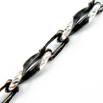 Load image into Gallery viewer, Black Rhodium and White Sterling Silver Infinity Diamond Cut Cable Chain