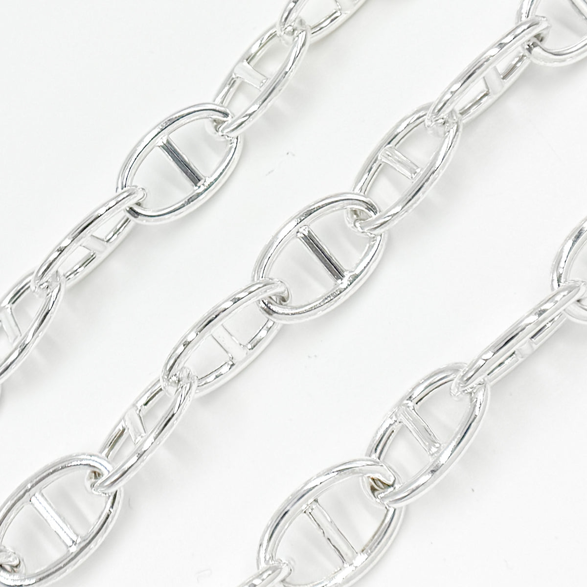 Sterling Silver Hollow Smooth Marina Link Chain