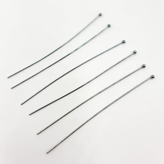 24 Gauge Black Rhodium Sterling Silver Ball 1 Inch Headpin