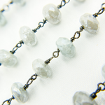 Load image into Gallery viewer, Coated Milky Aquamarine Oxidized Wire Chain.