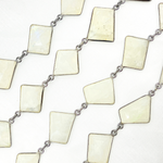 Load image into Gallery viewer, White Moonstone Fancy Shape Bezel Chain.