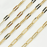 Load image into Gallery viewer, Y58S06GP. Gold Plated 925 Sterling Silver Flat Paperclip Chain