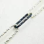 Load image into Gallery viewer, Black Rhodium & White Silver 925 Sterling Silver Diamond Cut Paperclip Chain