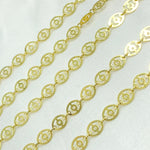 Load image into Gallery viewer, Gold Plated 925 Sterling Silver Flat Oval Design Link Chain.