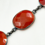 Load image into Gallery viewer, Onyx Organic Shape Bezel Oxidized Silver Wire Chain.