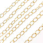 Load image into Gallery viewer, 14k Solid Gold Hammered Oval Cable Link Chain