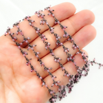 Load image into Gallery viewer, Coated Red Quartz Cluster Dangle Oxidized Wire Chain. CQU17