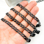 Load image into Gallery viewer, Black Rhodium Matt Sterling Silver Flat Curb Chain