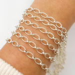 Load image into Gallery viewer, Sterling Silver Twisted Oval and Round Link Chain