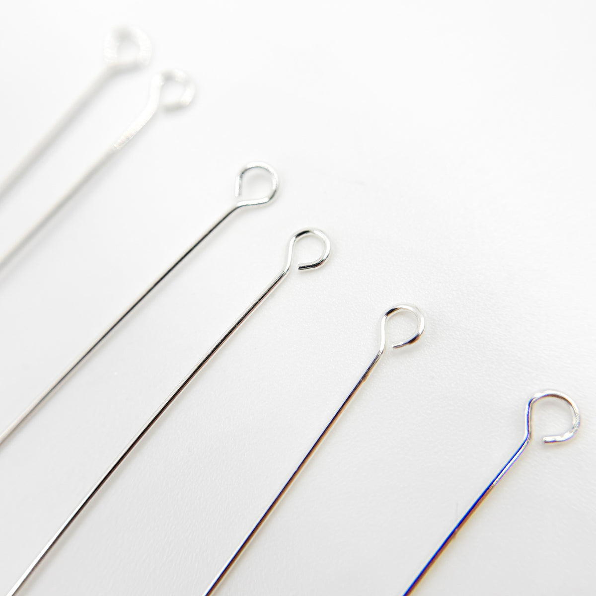 Gauge White Sterling Silver Eye Pin 1.5 Inch Headpin