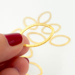 Load image into Gallery viewer, Gold-plated Sterling Silver Brushed Marquis Connector