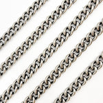 Load image into Gallery viewer, Oxidized Sterling Silver Smooth Curb Chain