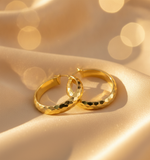 Load image into Gallery viewer, GER5. 14K Solid Gold Hollow Hoop Earrings