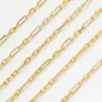 Load image into Gallery viewer, Gold Plated and Sterling Silver Diamond Cut Long & Short Link