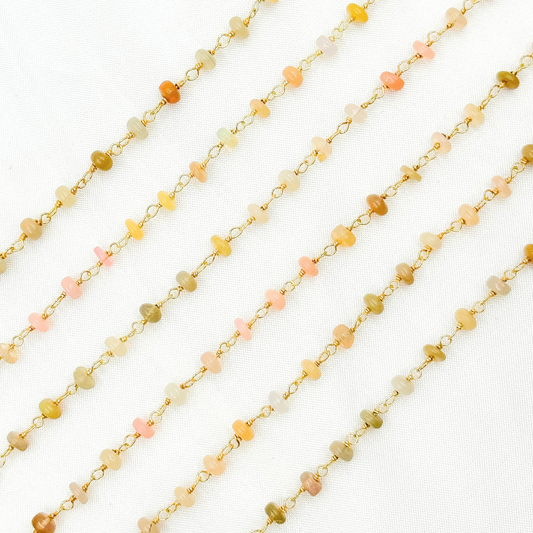 Ethiopian Opal Gold Plated Wire Chain.