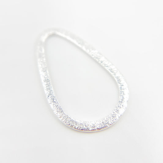 25MM White Sterling Silver Brushed Drop Connector