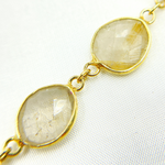 Load image into Gallery viewer, Golden Rutile Organic Shape Bezel Gold Plated Wire Chain.