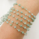 Load image into Gallery viewer, Amazonite White Sterling Silver Wire Chain