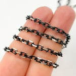 Load image into Gallery viewer, Black Rhodium Sterling Silver Diamond Cut Box Chain