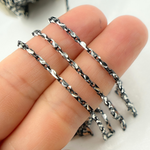 Load image into Gallery viewer, Black Rhodium 925 Sterling Silver Diamond Cut Bars