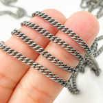 Load image into Gallery viewer, Oxidized Sterling Silver Curb Chain