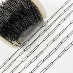 Load image into Gallery viewer, Y79DCBR. Black Rhodium Sterling Silver Diamond Cut Paperclip Chain